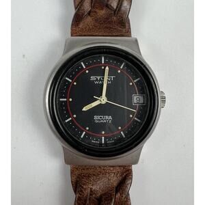Vintage Men’s Sigura Stunt Swiss Quartz Watch 1980’s with Leather Band